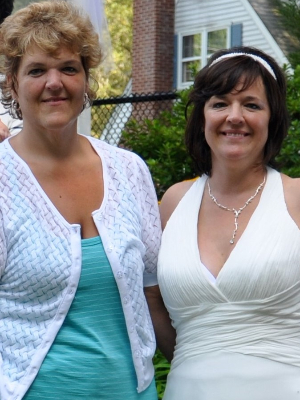 Debbie and I at my wedding to Rob 2009